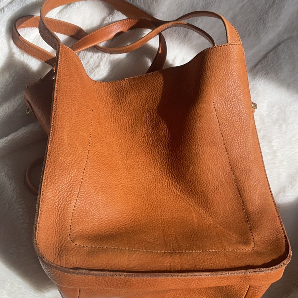 Madewell brown leather Bucket bag boho